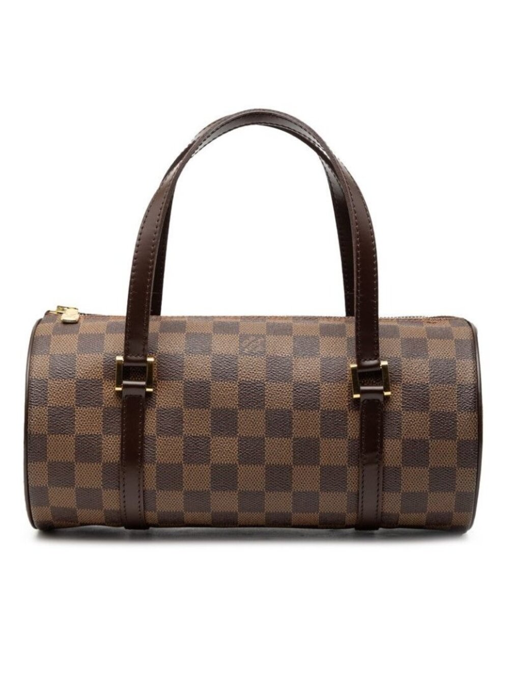 Louis Vuitton Damier Ebene Papillon Shoulder Bag Hand Brown Leather